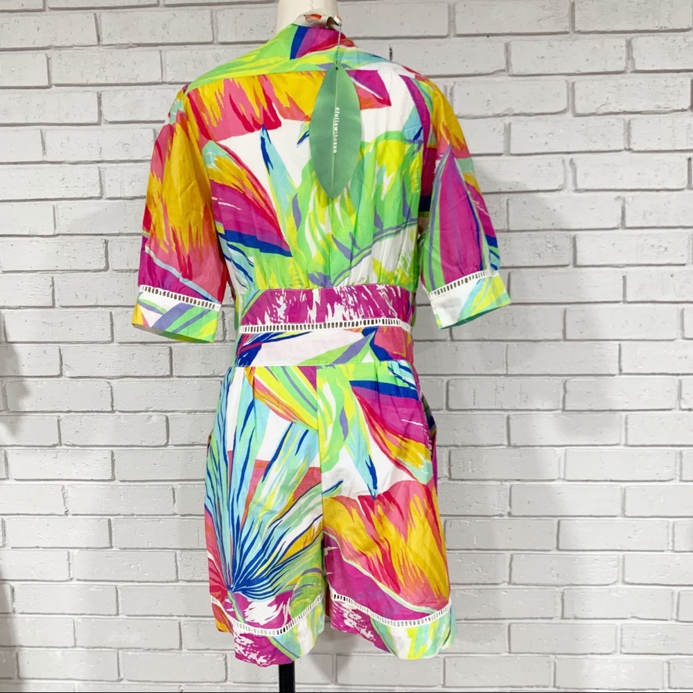 Farm Rio Women’s Rainbow Leaves Cotton Romper - Picture 7 of 13